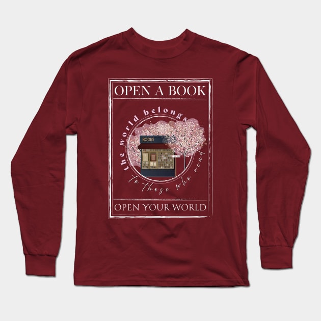 Reading Book, Book Lovers Long Sleeve T-Shirt by Space Sense Design Studio